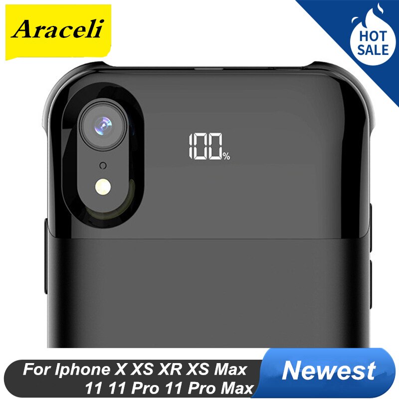 Digital Display For Iphone X XS XR XS Max 11 11 Pro 11 Pro Max Battery Case Power Bank Separate Wireless Charging Battery Case