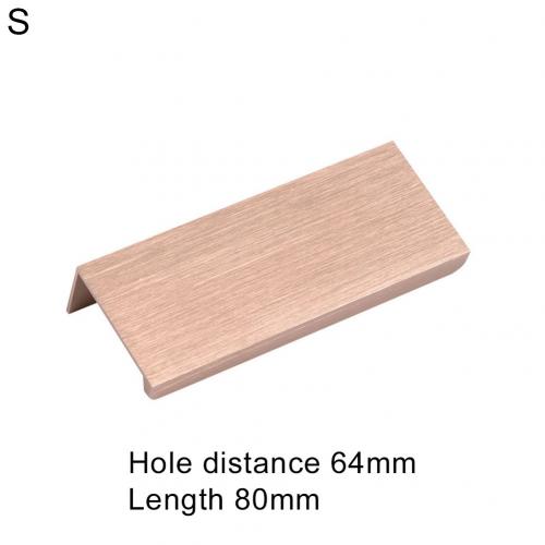 Gold Aluminum Hidden Handle Tatami Handles Rotating Platform Invisible Handle for Kitchen Drawer Pull Cabinet: Champagne / S