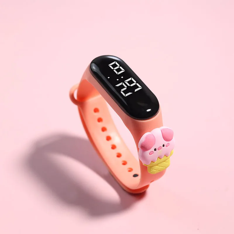Reloj Digital de para niños, relojes deportivos de silicona, relojes electrónicos para niñas, reloj de pulsera Led de dibujos animados para niños: Color