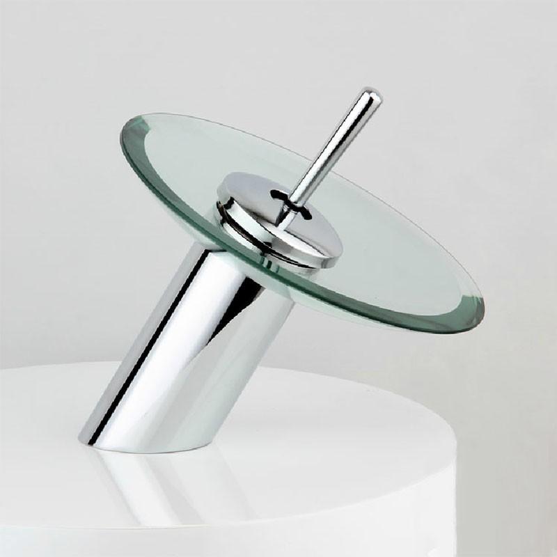 Bathroom waterfall Faucet Chrome Finish Basin Sink Faucet Mixer Tap Waterfall Faucet . Bathroom sink glass Mixer Tap