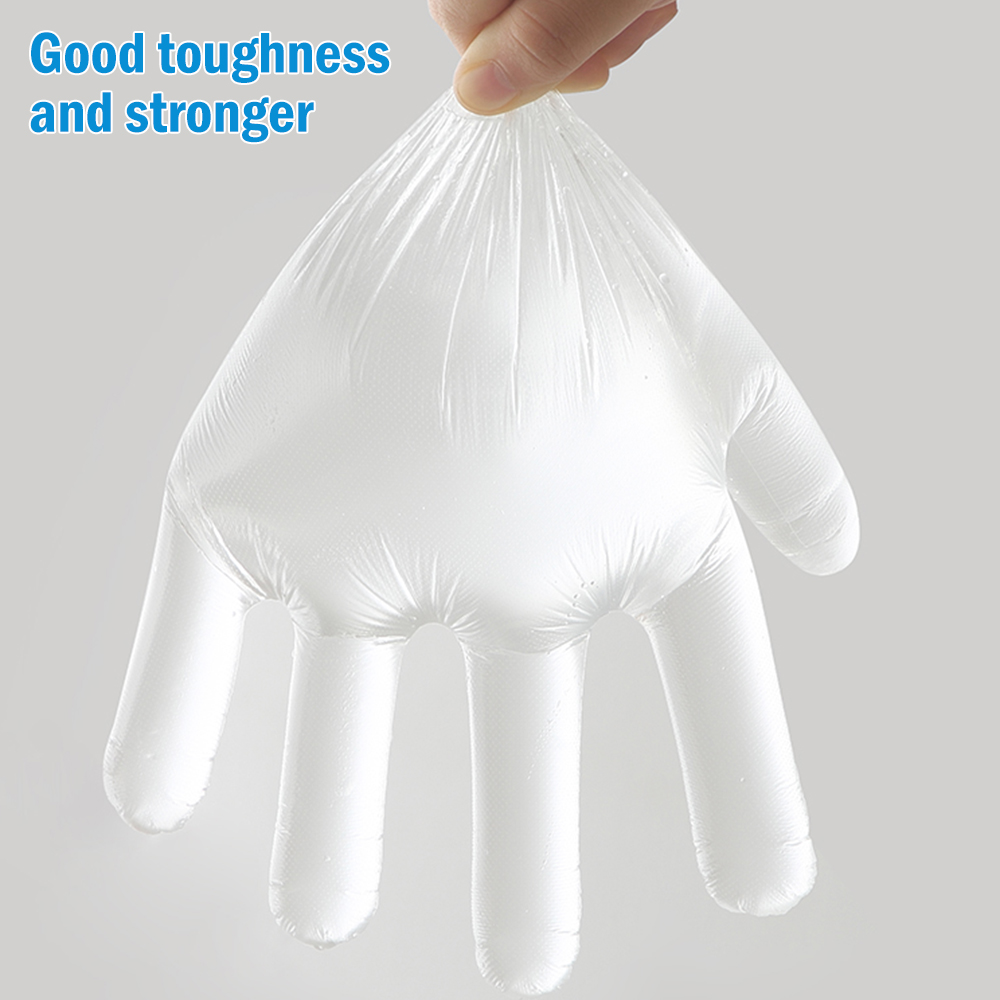 500 unids/set de plástico de alimentos guantes desechables para restaurante Cocina Barbacoa respetuoso del medio ambiente vegetal de la fruta transparente guantes
