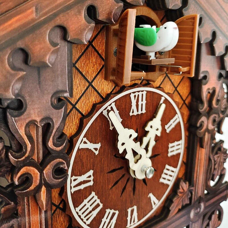 Wooden Hanging Wall Clock Bird Alarm Clock Cuckoo Clocks For Home Kid's Room Decoration