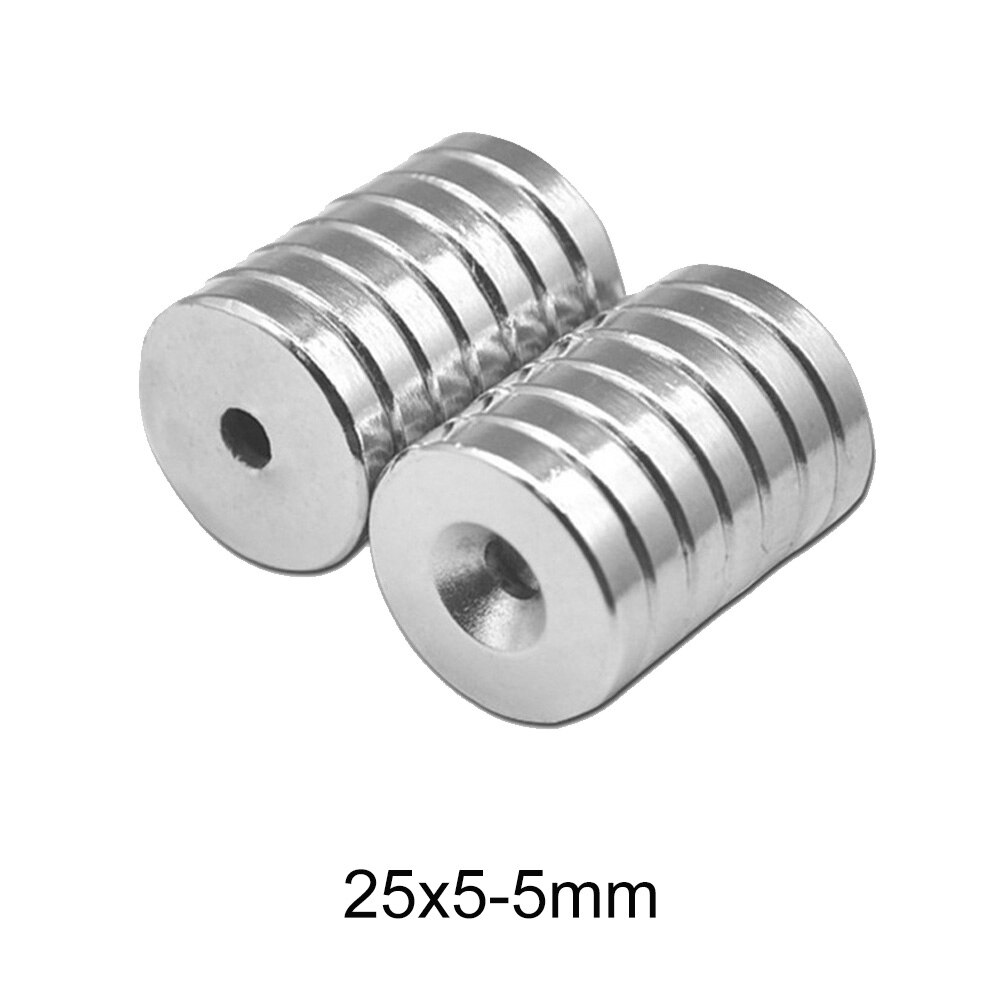 2 ~ 30 stk 25 x 5-5 mm permanente ndfeb stærke magneter 25*5 mm hul 5mm runde forsænket neodym magnetisk magnet 25 x 5-5mm 25*5-5
