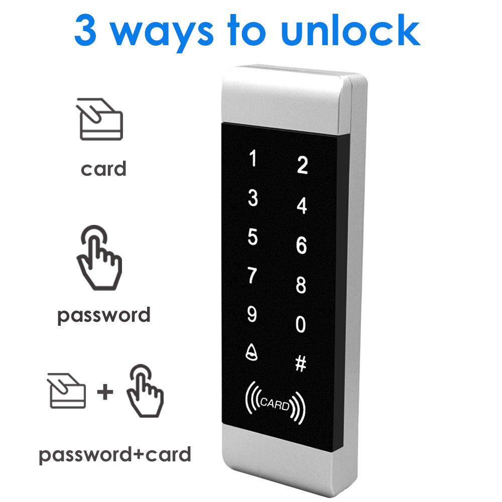 Standalone Access Control 125khz RFID Access Controler Narrow Size Smart Lock Door Frame Backlight Touch Keypad Door Lock Opene