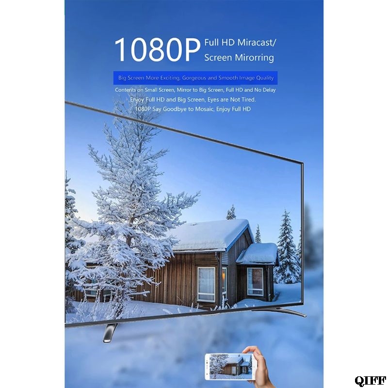 WiFi Wireless Mirror Casting Display Screen Shared Dongle Cable TV Stick 1080P HD Miracast DLNA for PC Laptop Phones TV Aug. 14