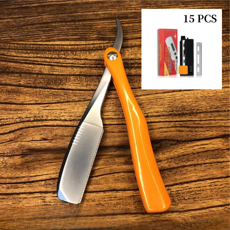 Japanese Feather Razor Manual Folding Secure Shaver Men's Hair Beard Trimmer Barber Shop Hairdressing Shaving Blade Holder Y0705: Yellow