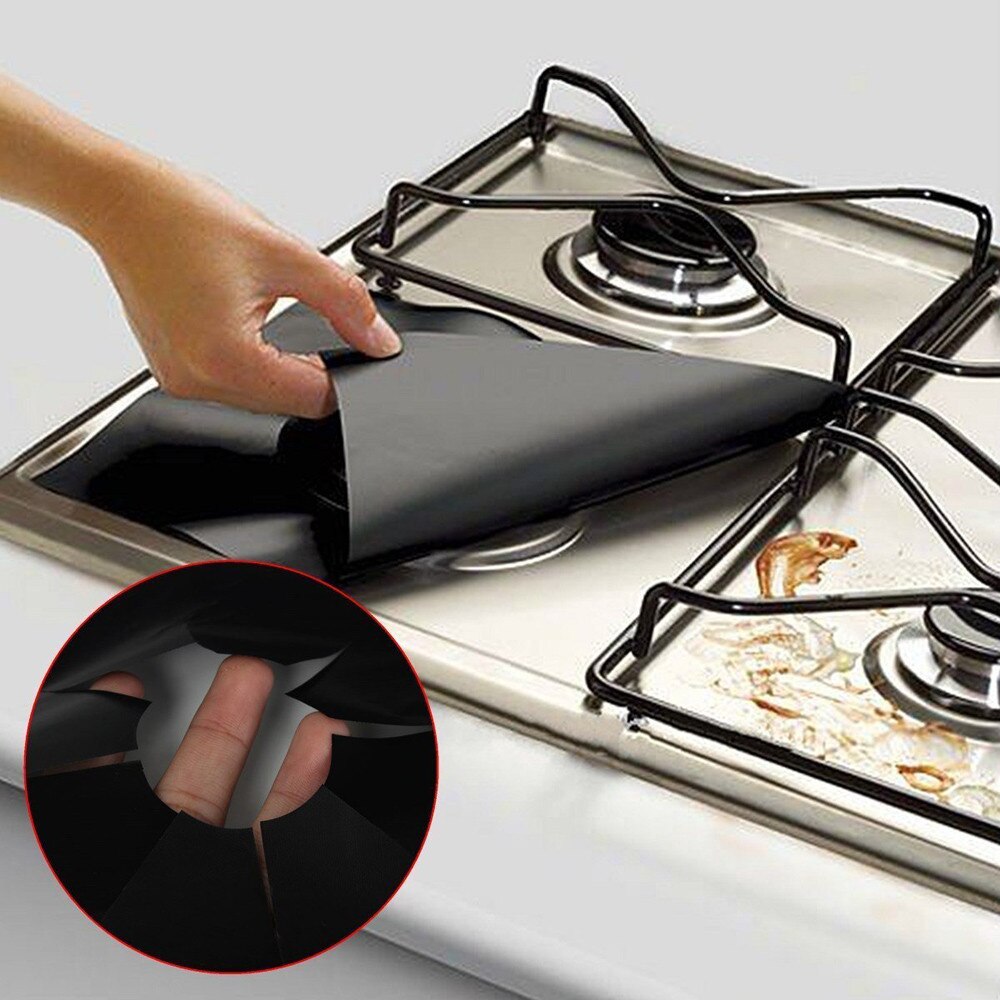 2 Stck Universal- Glas faser Herde Brenner Abdeckungen Schutz Blätter Ofen Liner Wiederverwendbare Abdeckung/Liner Folie Gas Küche Werkzeuge matt G531: A