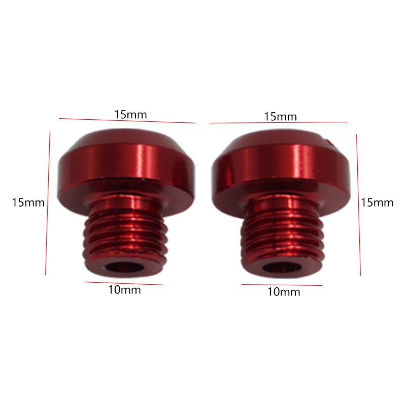 Tornillos de aluminio CNC para espejo retrovisor de motocicleta, tapones de agujero de aluminio, antióxido, 2 piezas, M10 x 1,25
