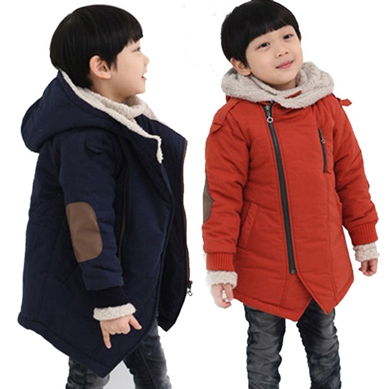 Jongens winterjas koreaanse 4-13 jaar meisjes donsjassen meisjes kinderparka's plus fluweel dikke pu stiksels unisex