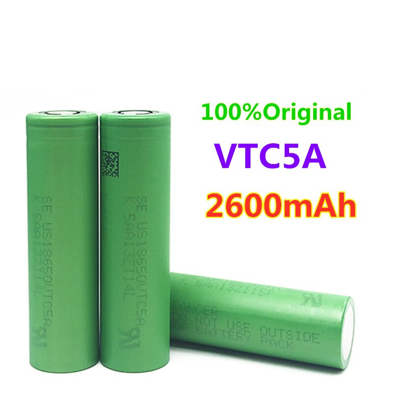 100% Original 18650 2600mAh 25A 3,7 v Lithium-ionen-akku VTC5A 18650 flache/Geschmack oben für Energie Werkzeug/taschenlampen