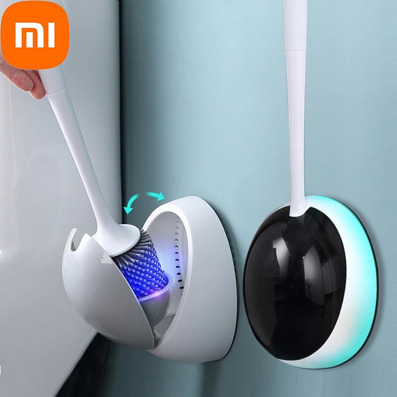Xiaomi-cepillo de inodoro de silicona para el hogar, accesorios para WC, herramientas de limpieza de montaje en pared, juego de accesorios de baño