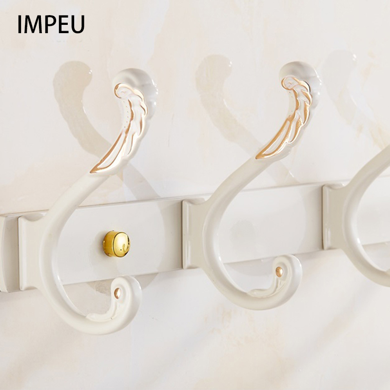 Impeu veggmontert krokstang , 3- kroker , 5- kroker , 6- kroker, klesstativ i flere størrelser, fast metall, multi sytle, boutique hotell samling