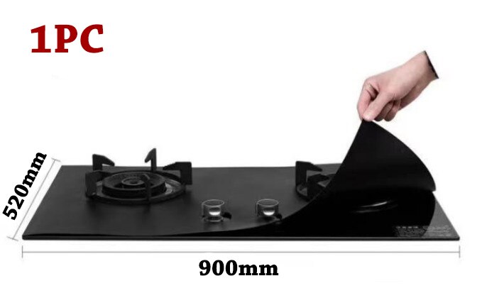 Stove Protector Cover Reusable Gas Stovetop Burner Protectors Kitchen Accessories 1/4pcs Gas Range Protector Mat Cooker Cover: 520x900x0.2mm