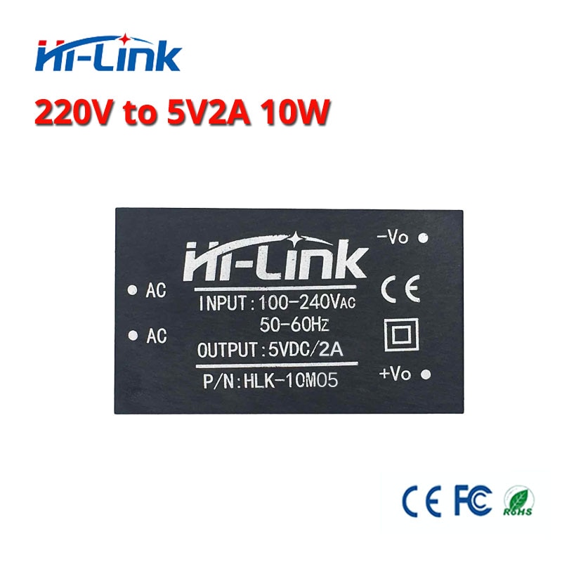 HLK-10M05 AC-DC 220V à 5 V/10 W isolé commutateur domestique intelligent abaisseur mini module d'alimentation pour dispositif intelligent