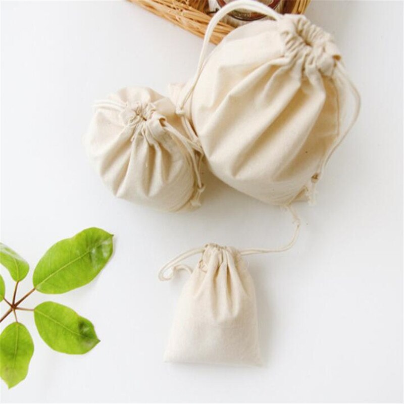 cotton linen canvas bag drawstring bags cloth candy sweets bags home buggy Storage bags CH51