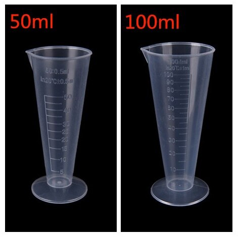 50ml/100ml Transparent Plastic Measuring Cup Jug Pour Spout Surface Kitchen Tools Triangular Measuring Cup With Scale