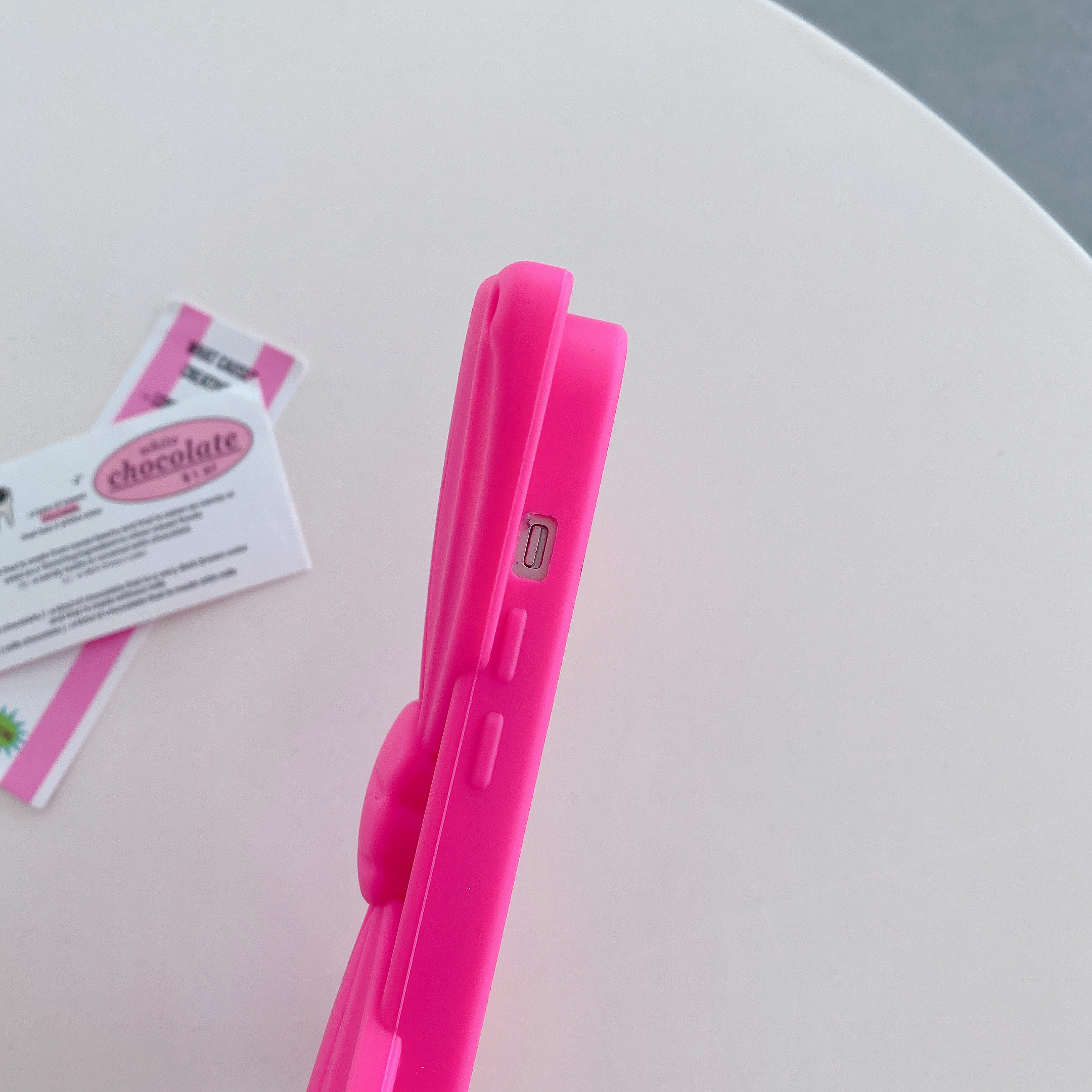 Funda de teléfono de silicona suave con lazo bonito 3D para iPhone 15 14 13 12 11 Pro Max cubierta rosa a prueba de golpes