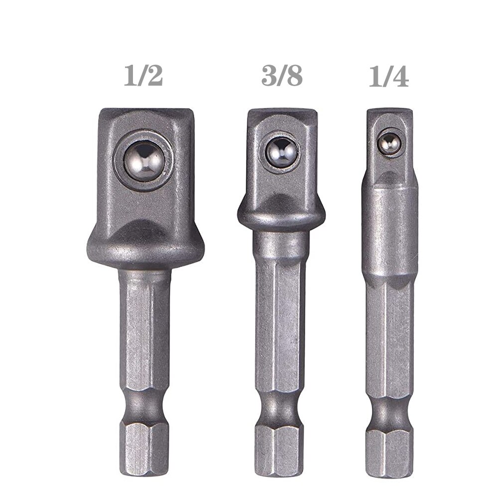 3 kpl kuusiovarsi jakoavaimen käyttö sähköpora hylsy poran sovitin hylsy jatkoporanterä adapteri 1/4 " 3/8 " 1/2 " ruuvimeisseli työkalut