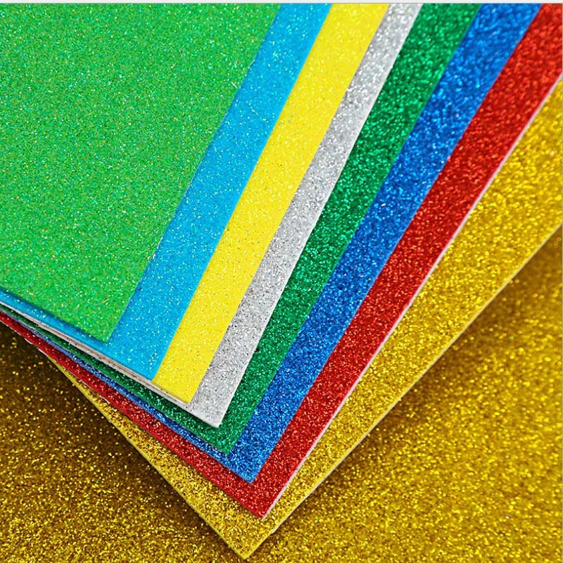 10pcs Self-Adhesive Sponge Paper Glitter Flash Gold Handcraft Foam Paper Sticker Sheets DIY Xmas Decoration