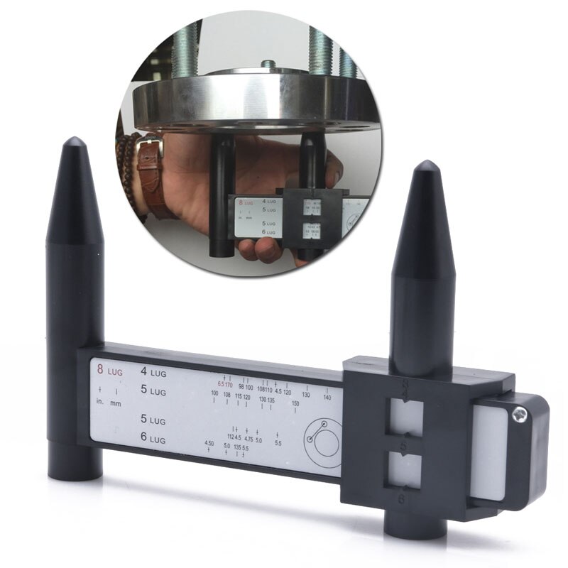 Wheel Bolt Pattern Gauge 4 5 6 8 Holes Lug Measuring Quick Measurement Ruler Hand Tool