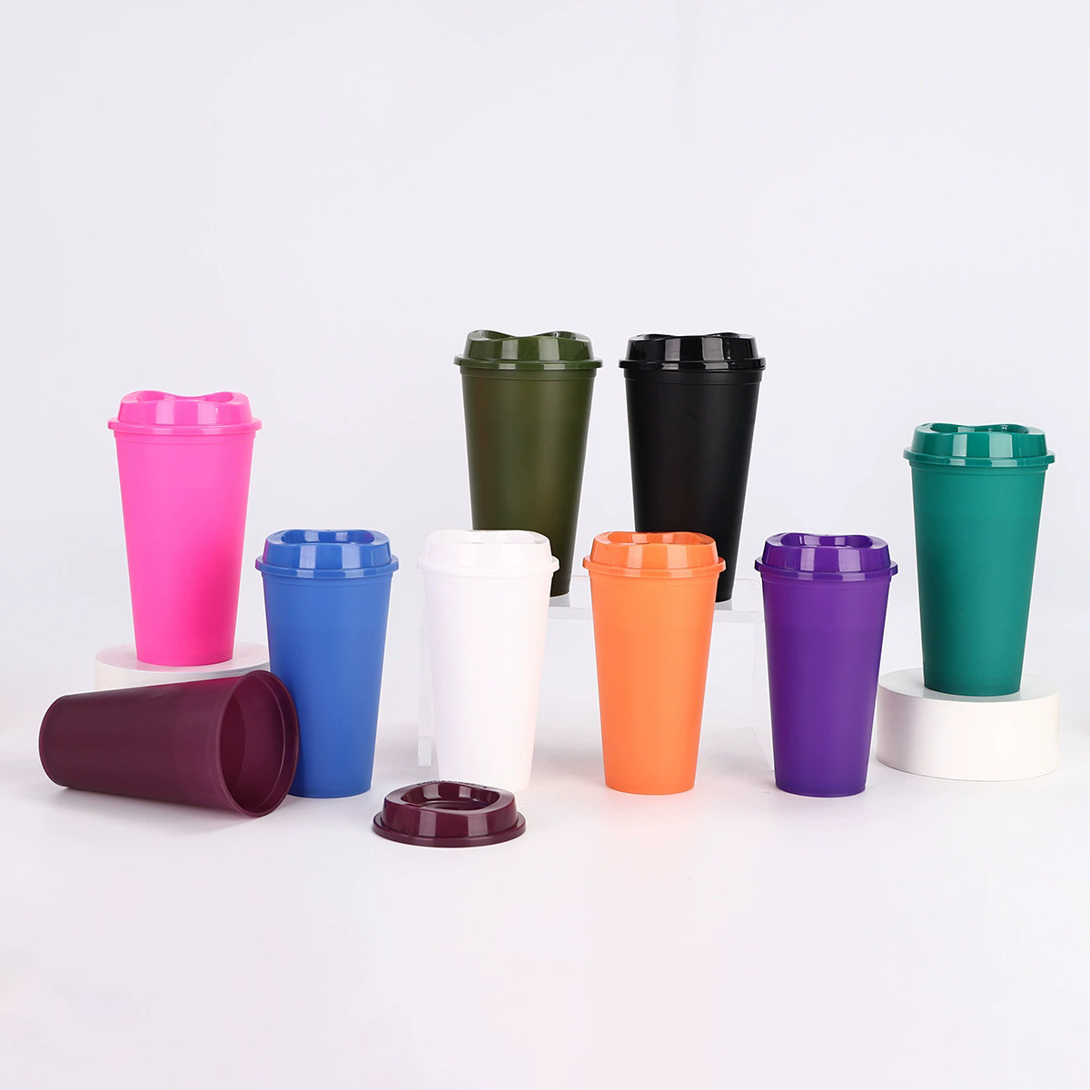BPA free reusable 480ml 16oz plastic coffee cup travel coffee mug cup drink cup to go