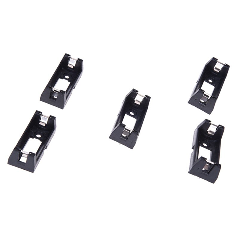 PCB Plug-in Type CR123A Lithium Battery Holder Socket Black 5 Pieces: Default Title