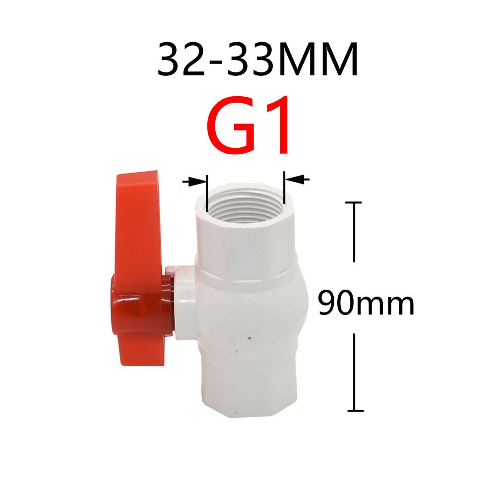 1/2 3/4 1/1.25/1.5/2/2.5 Inch Female Thread Pipe PVC Valve Connector Water Pipe Ball Valve Agriculture Irrigation Fittings: G1