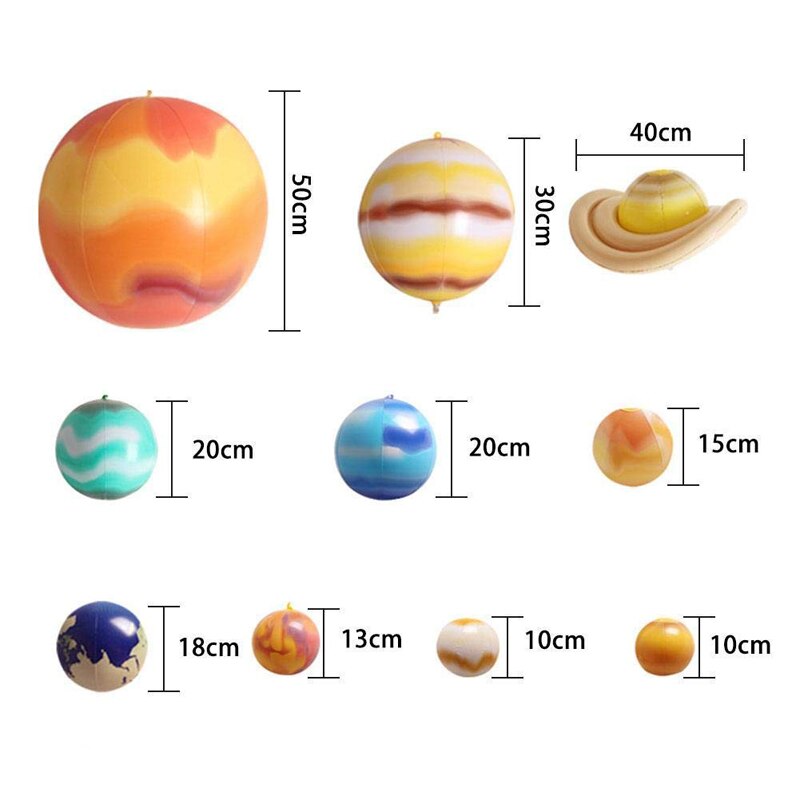 Aufblasbare Solar System Wissenschaft Pädagogisches Werkzeug Lehrmittel Modell Ballons Planeten Weltraum Partei Liefert 10PCS Aufblasbare Spielzeug