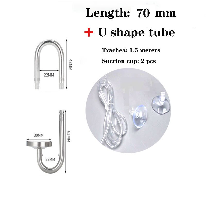 Fish tank CO2 atomizer, aquatic plant growth 304 stainless steel carbon dioxide diffusion system nano atomizer, size 70mm-400mm: 70mm