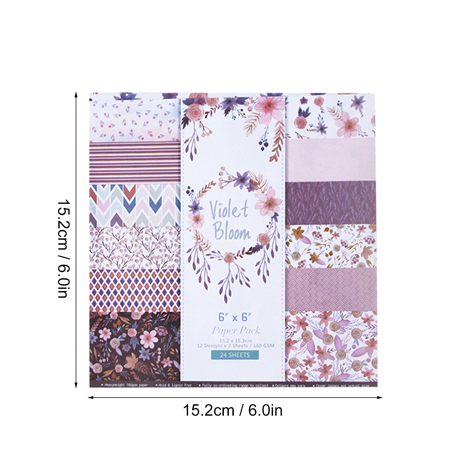 24pc Refreshing Scrapbooking Pads Paper Origami Art Background Paper Card Making DIY Scrapbook Paper Craft 6x6 inch