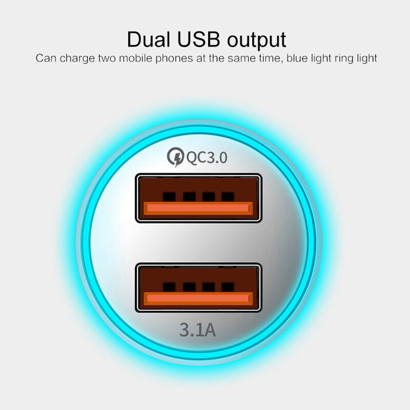 Adattatore per caricabatterie per auto doppio USB 5V 3.1A presa per sigaretta a ricarica rapida a 2 porte per Iphone caricabatterie per auto per telefoni cellulari Xiaomi