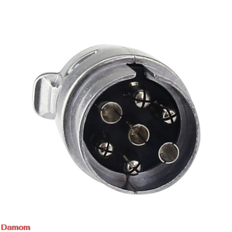 Slidstærk 7- polet aluminiumslegeringsstik trailer trailer trækkende el-stik 12v stik eu-stik