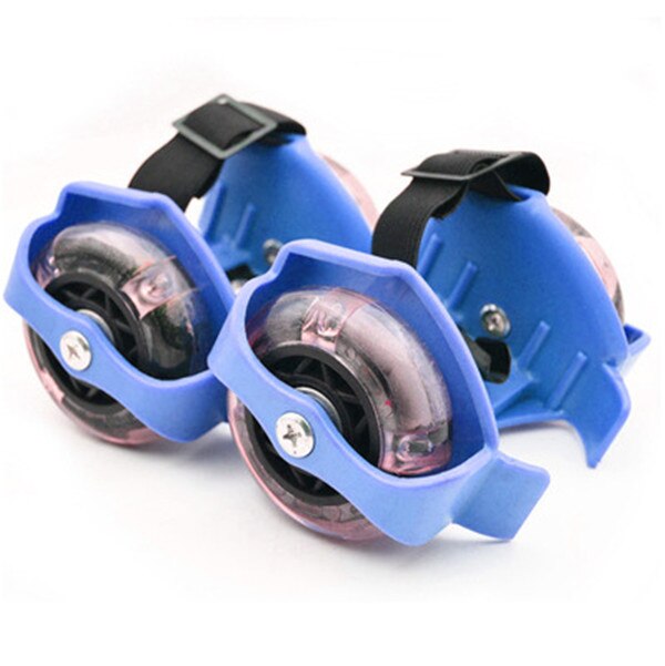 Colorful Flashing Roller Whirlwind Pulley Flash Wheels Heel Roller Adjustable Simply Skating Shoes toys For Kid: Blue