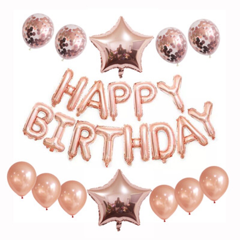 Happy Birthday Letter Baloons Decor Air Balls Globos Birthday Baby Shower Boy Girl Party Decorations Supplies Kids Toy: A rose gold