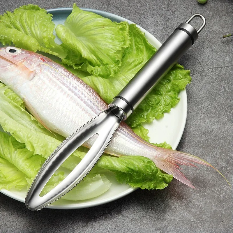 Edelstahl Fischschuppen Schaben Reiben Schnelle Entfernen Reinigung Schäler Schaber Knochen Pinzette Werkzeug Gadge Küche Zubehör Gadgets