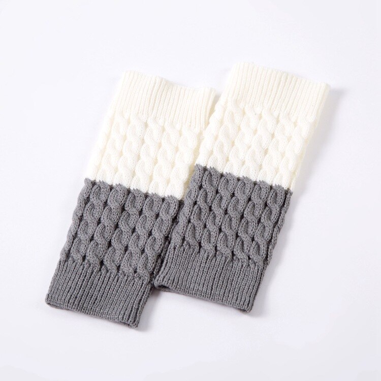 JIAYAN femmes jambières bottes chaussettes en plein air genou haute élastique jambe bande dame tricoté longue chaussette automne hiver accessoires: light gray white