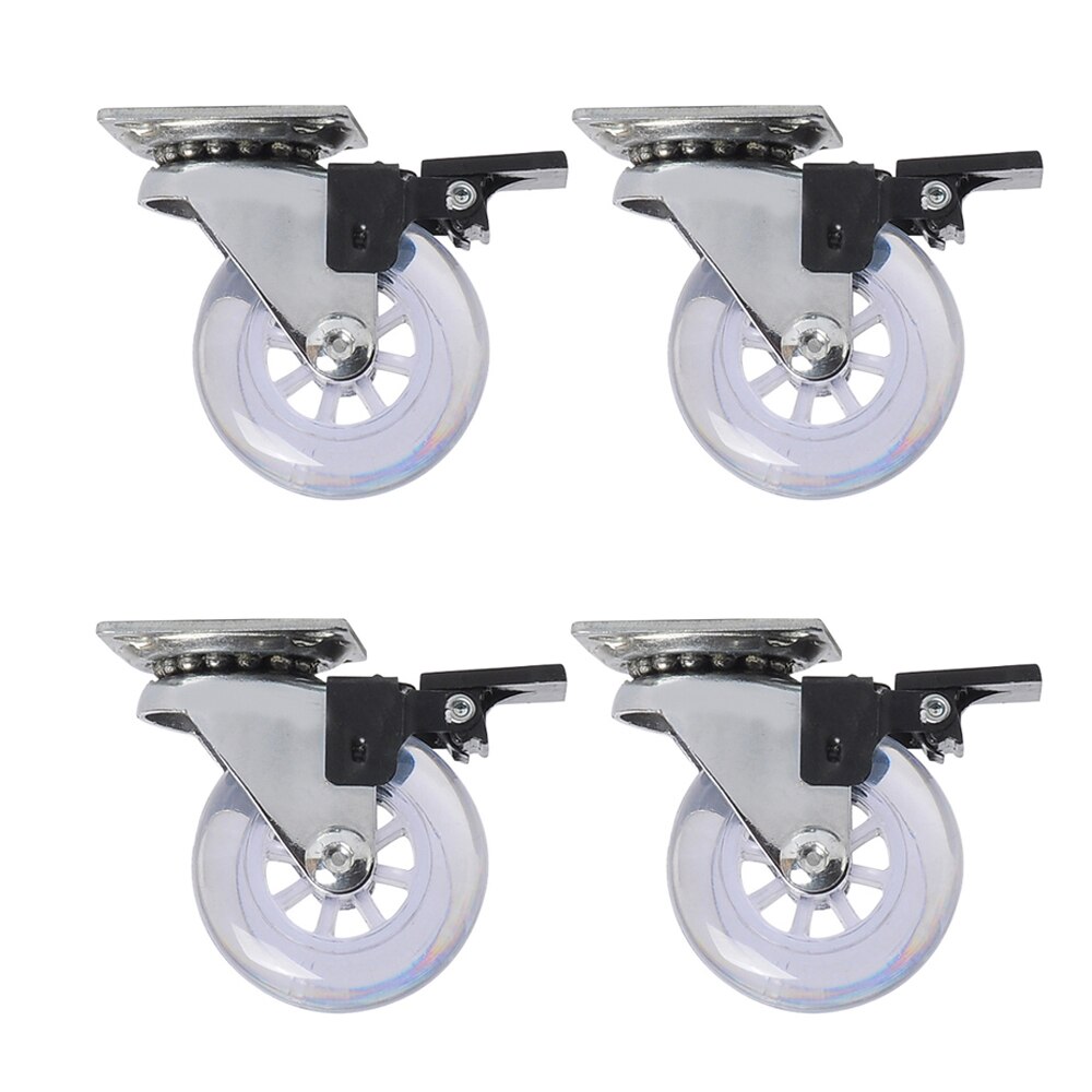4- pack 360 graders svängbara hjul hjul tunga hjul inga buller hjul för möbel skåp (2 tum med broms) soffhjul: 4 st med broms