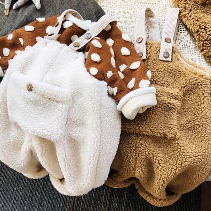Kinderen Winter Warm Overalls Meisjes & Jongens Winter Dikke Broek Pluche Kids Overalls Voor Meisjes 1-4 Jaar Kinderen jumpsuit