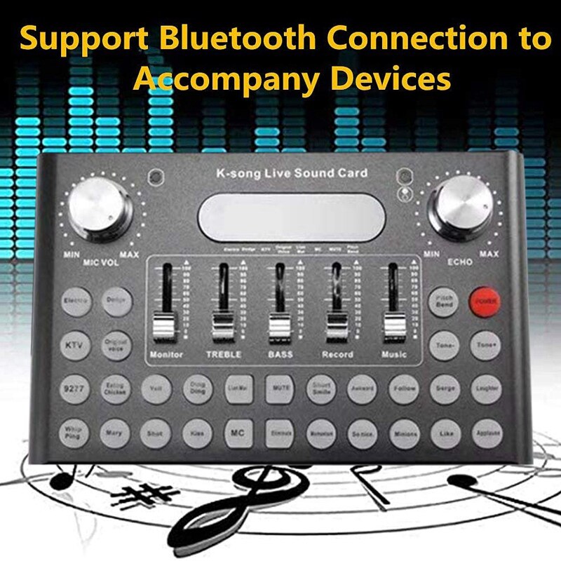 Live Sound Card Voice Converter, o DJ Mixer, Live Broadcast, Broadcast Recording Multi-Sound Effect o Box