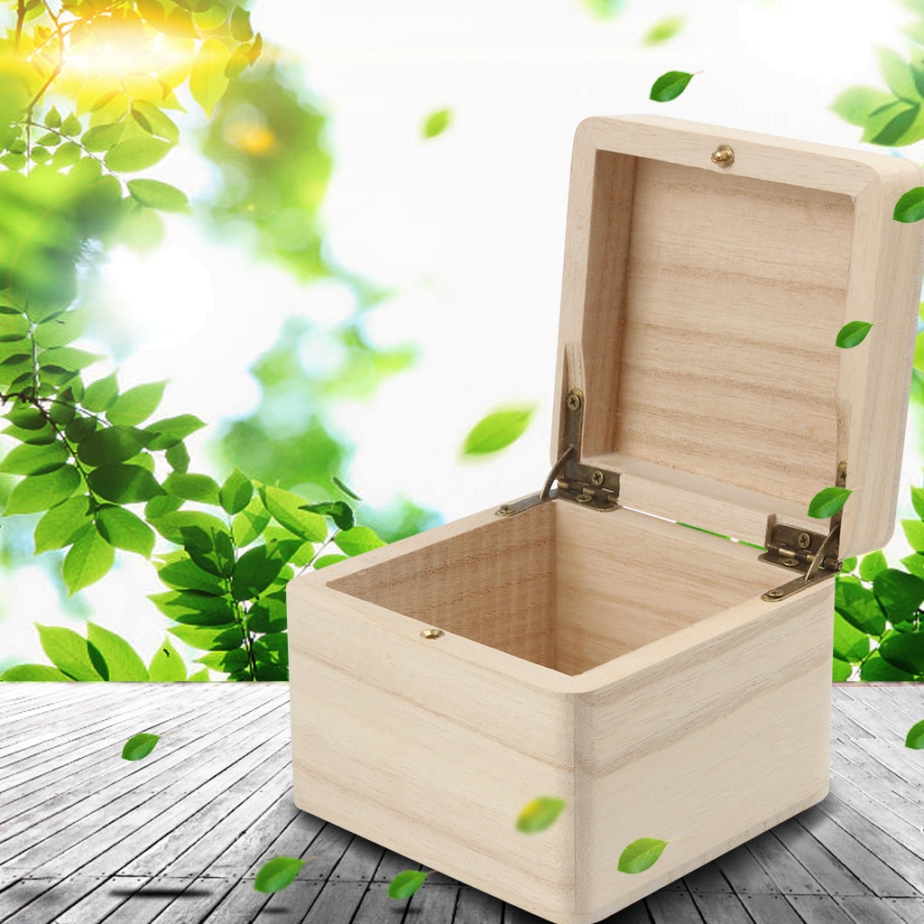 Storage Wood Box Case For Jewel Small Gadget Memory Keepsake for necklace bracelet bangle earrings charms 5.8x9.5x9.5cm