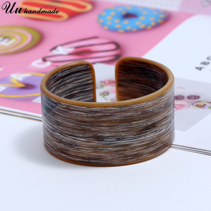 Stijlvolle Breed Breedte Kleurrijke Acryl Vrouwen Manchet Bangle