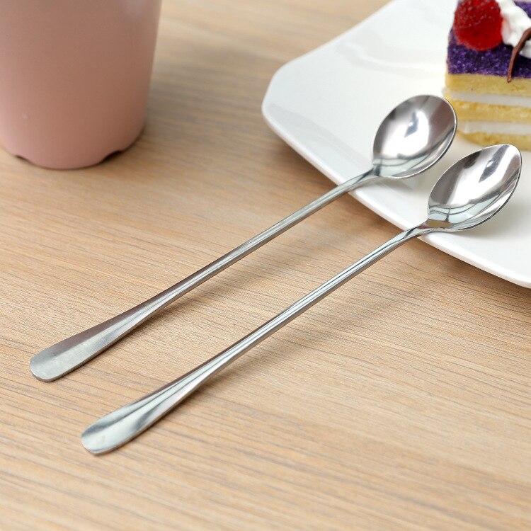 Long Handle Spoon Iced Tea Spoon Stainless Steel Cocktail Stirring Spoons for Mixing Tea Coffee Ice Cream Spoon Set