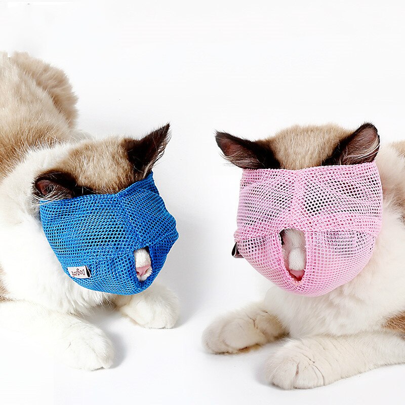 Bozal de Gato para gatos, malla transpirable, bozal de Mascota, herramienta de viaje para gatos, suministros de belleza para el baño, bolsa de baño para gatos S L
