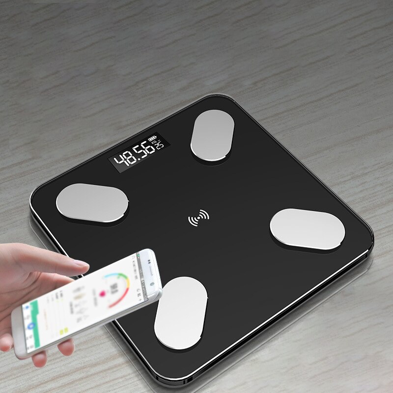 Bluetooth Lichaamsvet Schaal Bmi Schaal Smart Elektronische Weegschalen Led Digitale Badkamer Weegschaal Balance Lichaam Samenstelling Analyzer