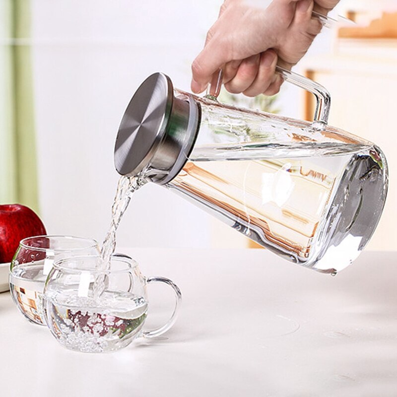 Wasserkocher Glas Teekanne Küche Utensilien 1800 Ml Kochgeschirr Hohe Temperatur Explosion-nachweisen Große Kapazität Kochendem Wasser