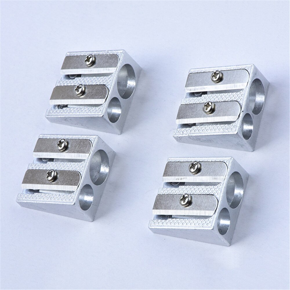 Novedad, sacapuntas de aleación de Zinc, material de papelería encantador, cuchillas metálicas de acero con agujeros dobles, herramienta de corte para bolígrafos, suministros escolares y de oficina