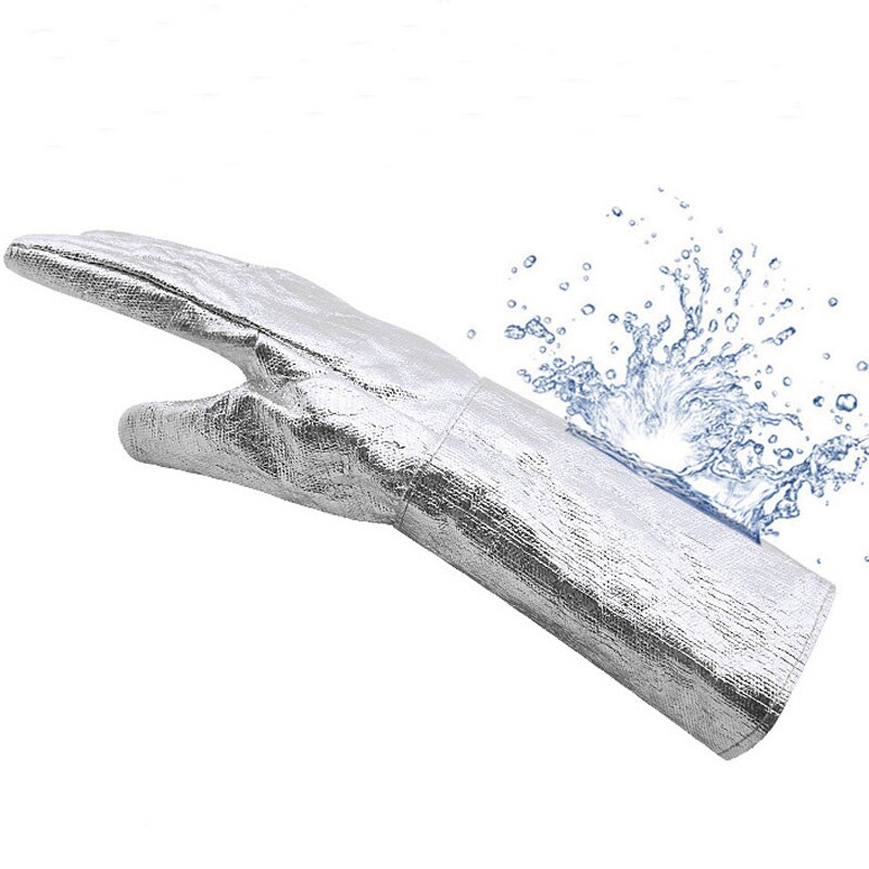 Anti-verbrühungen Handschuhe Feuerfeste Aluminium Folie Wärmedämmung Handschuhe Industrie Klasse Ofen Wärme-beständig schützend Sicherheit Handschuh