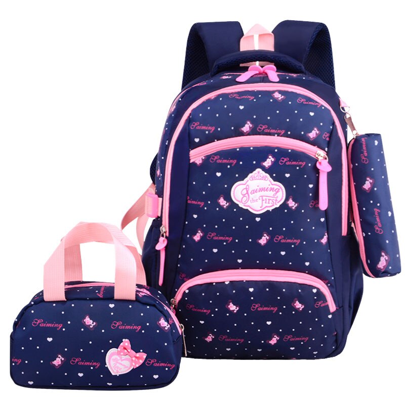 OKKID filles sacs d'école enfants école sac à dos enfants mignon dots livre sac ensemble primaire étudiant sac à dos cartable fille