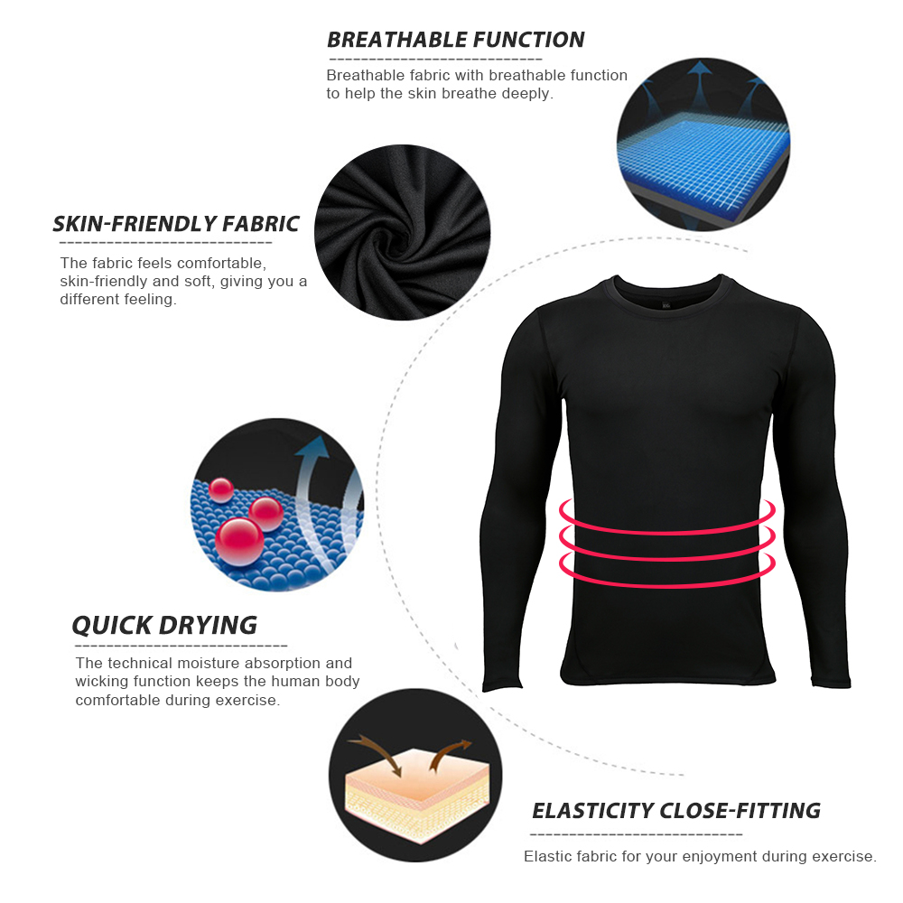 Men Winter Thermal Underwear Sets Fleece lined Warm Stretch Tight Compression Base Layers Tops Bottoms Suits Clothes Long Johns