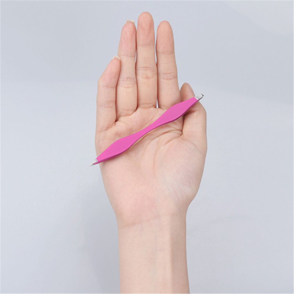 1 ud. Pinzas rosas de doble punta para cejas, pinzas antiestáticas para extensión de pestañas, rizo, herramientas de maquillaje de belleza,